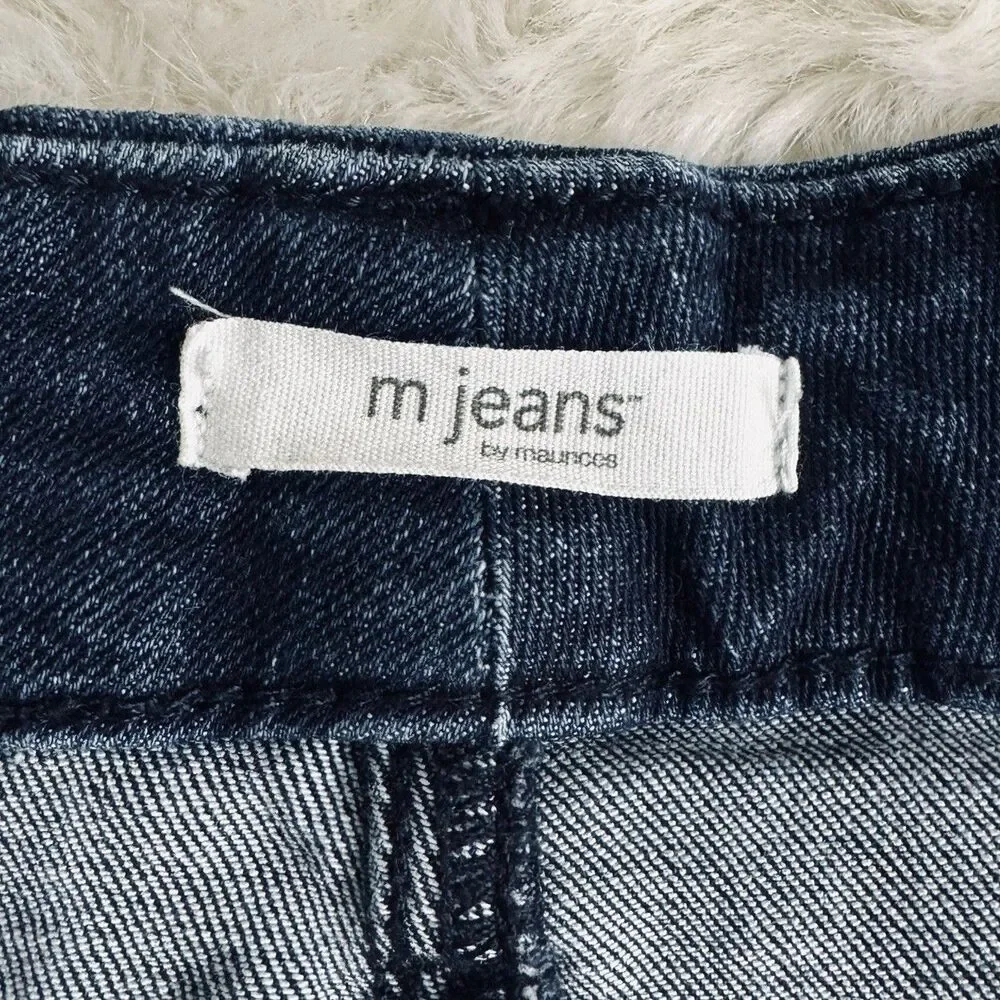 Maurices M Jeans Button Fly Ankle Skinny XXL (42x26) Blue Stretch Denim Womens